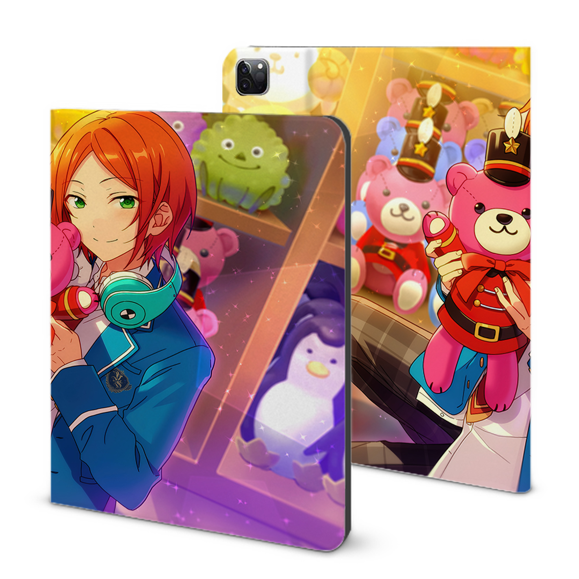 （画像用） あんさんぶるスターズ! Ensemble Stars IPad ケース ブック型 PUレザー TPU 耐衝撃 軽量 薄型 ペン収納なし 全面保護 IPad 各モデル対応